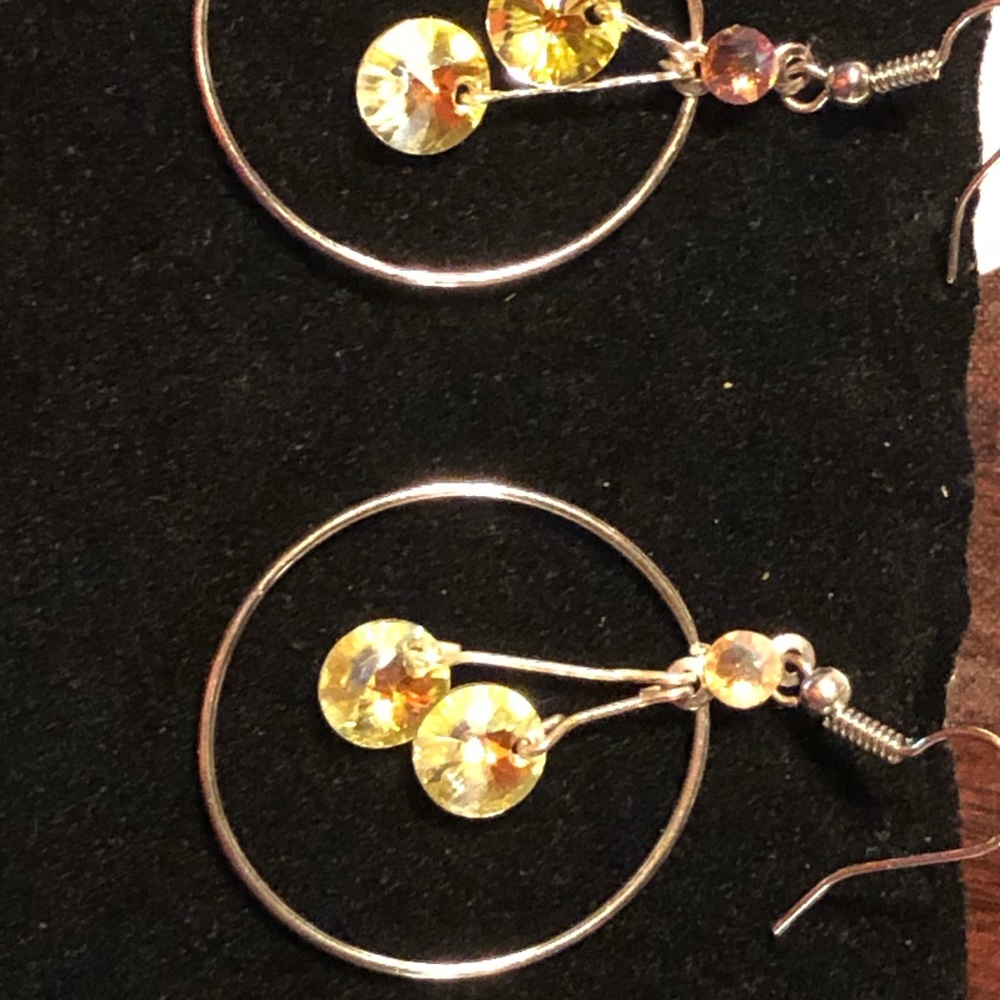 Swarovski crystal hoop earrings